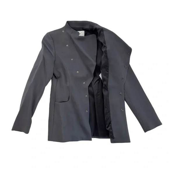 Coperni Charcoal Women's Asymmetrical Fitted Blazer - Picture 3 of 12